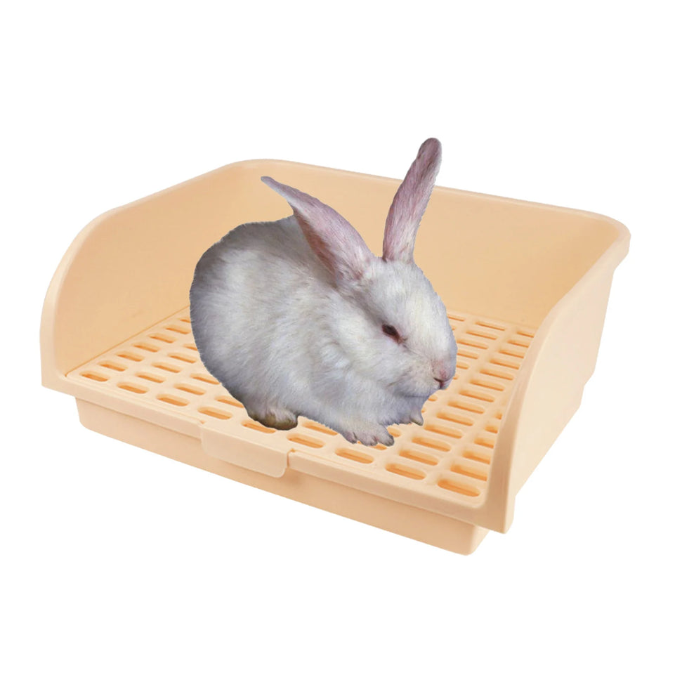Large Rabbit Litter Box Litter Tray Toilet Pet Toilet Litter Bedding Box Potty for Ferret Bunny Small Animal