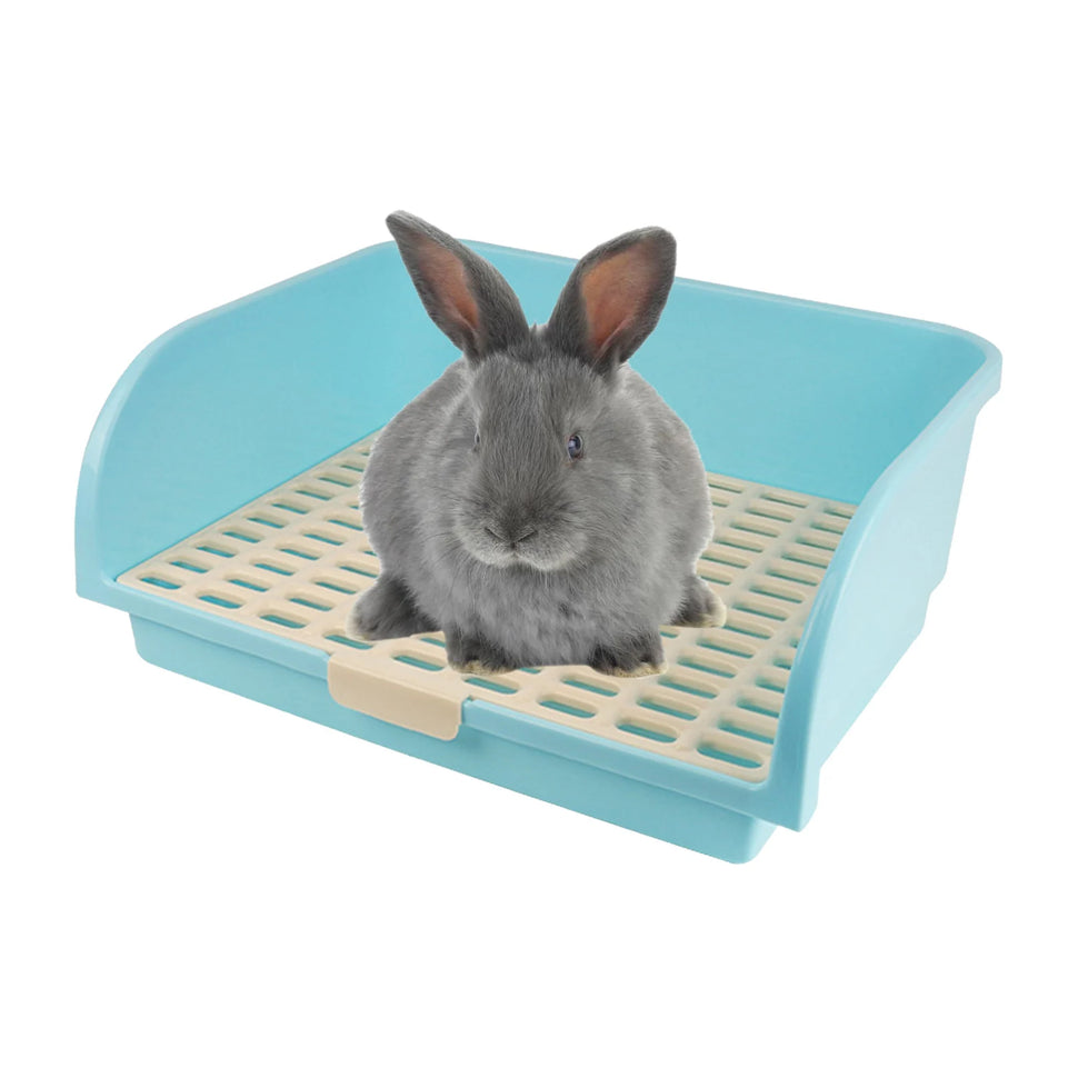 Large Rabbit Litter Box Litter Tray Toilet Pet Toilet Litter Bedding Box Potty for Ferret Bunny Small Animal