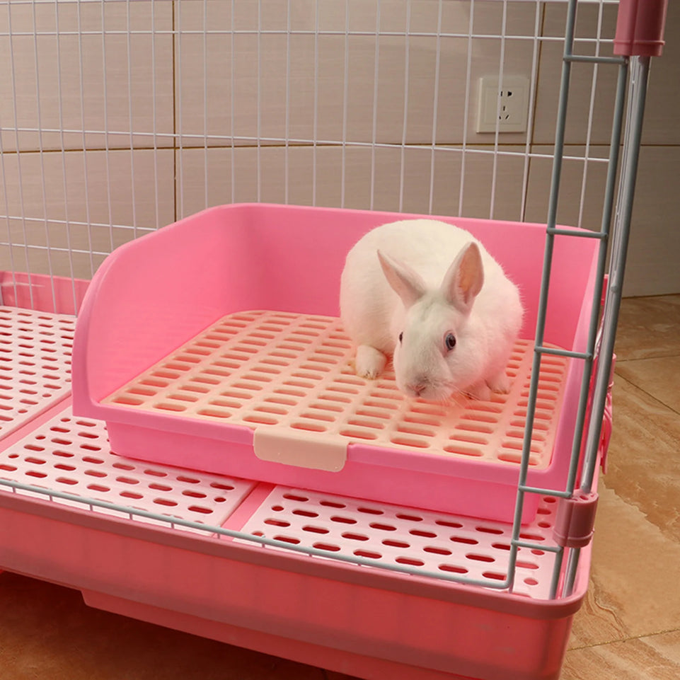 Large Rabbit Litter Box Litter Tray Toilet Pet Toilet Litter Bedding Box Potty for Ferret Bunny Small Animal