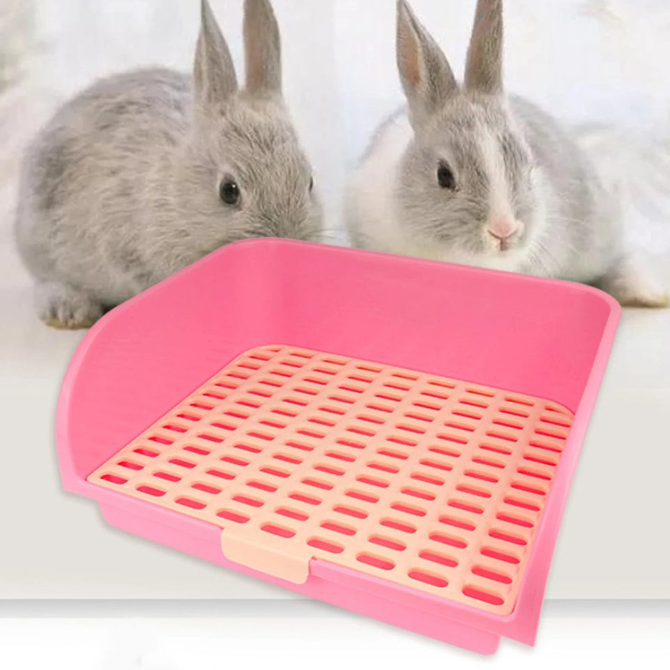 Large Rabbit Litter Box Litter Tray Toilet Pet Toilet Litter Bedding Box Potty for Ferret Bunny Small Animal