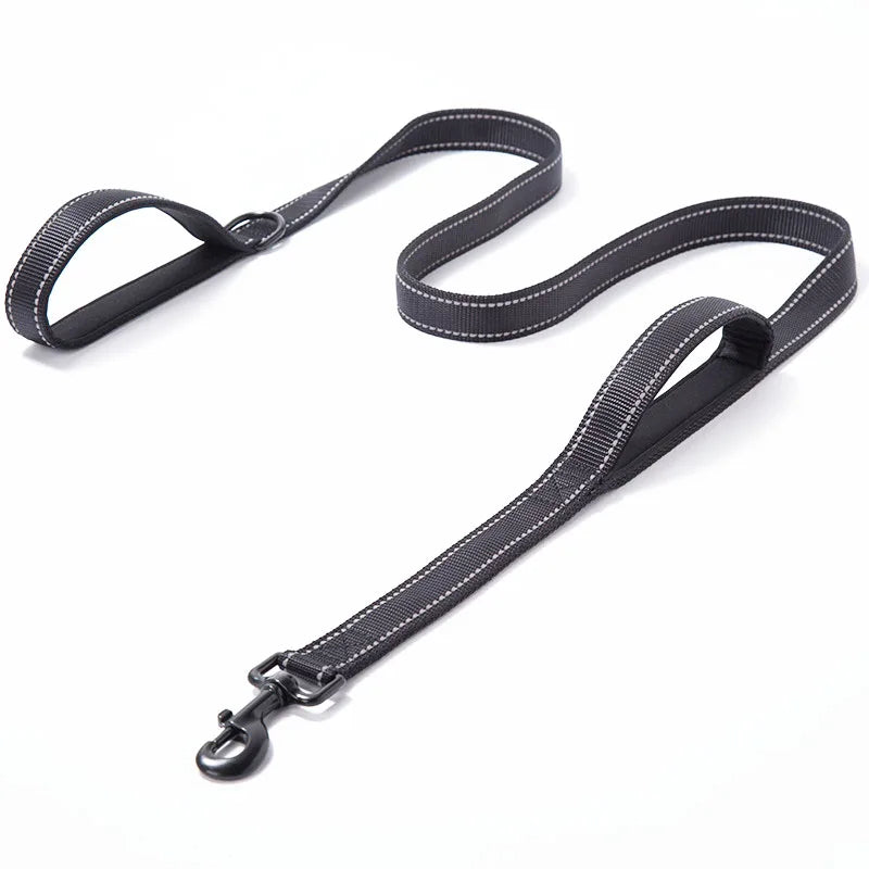Dog Leashes Outdoor Travel Dog Training Chain Heavy Duty Double Handle Lead for Greater Control Safety Training Dual Handle