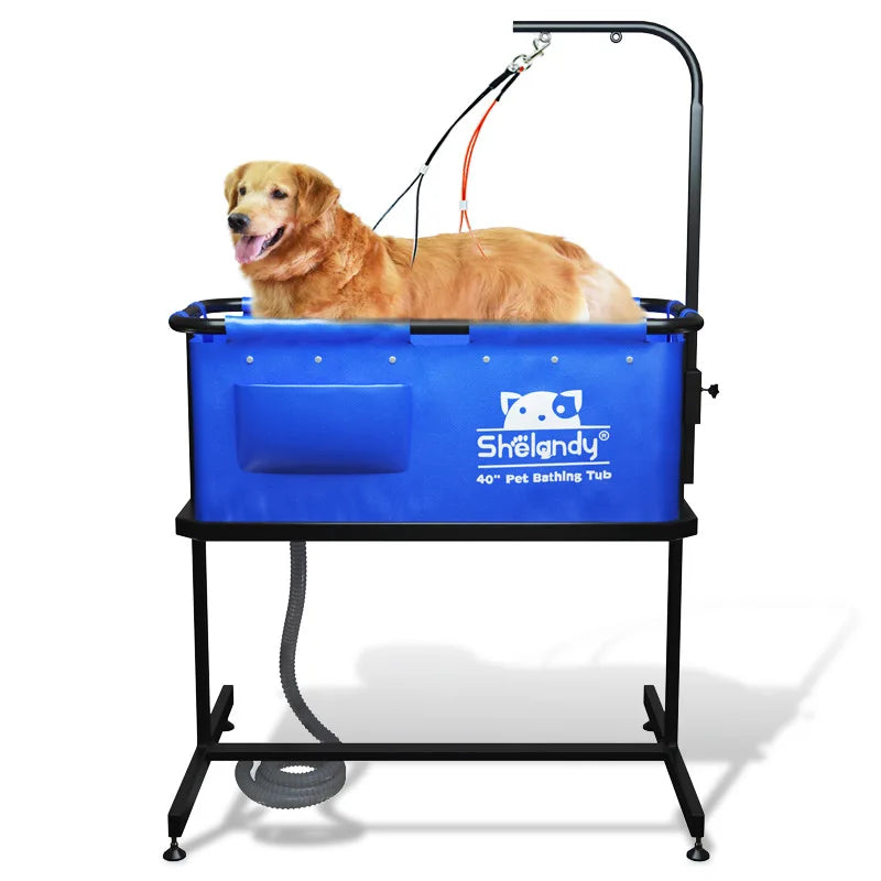 Folding Pet Bath Swim Bathe Bathtub Shower Grooming Outdoor Indoor Elevated Dog Cat Pet Cleaning Products Supplies Accessories