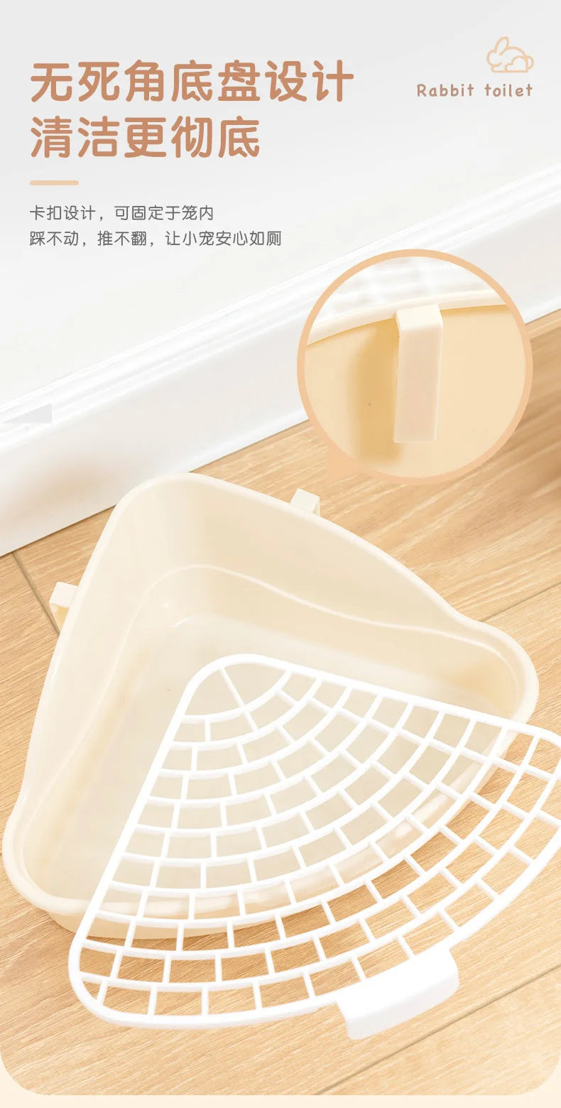 Pet Litter Box Rabbit Toilet Potty Plastic Corner Toilet Box for Ferret Hamster Dragon Cat Small Animals Trainer Pets Supplies