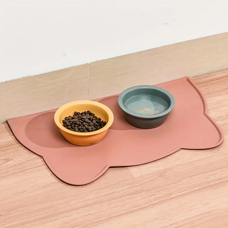 Pet Feeding Mat for Cats and Dogs with Nonspill Nonslip Waterproof Leakage Food Easy to Clean Silicone Placemats