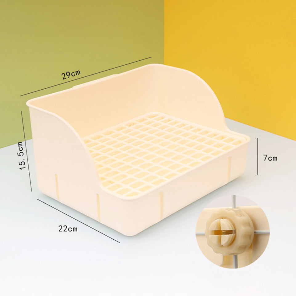 Rabbit Litter Box Pet Litter Pan Trainer Bunny Litter Box Cleaner for Hamster Chinchilla Ferret Hedgehog Pet Supplies