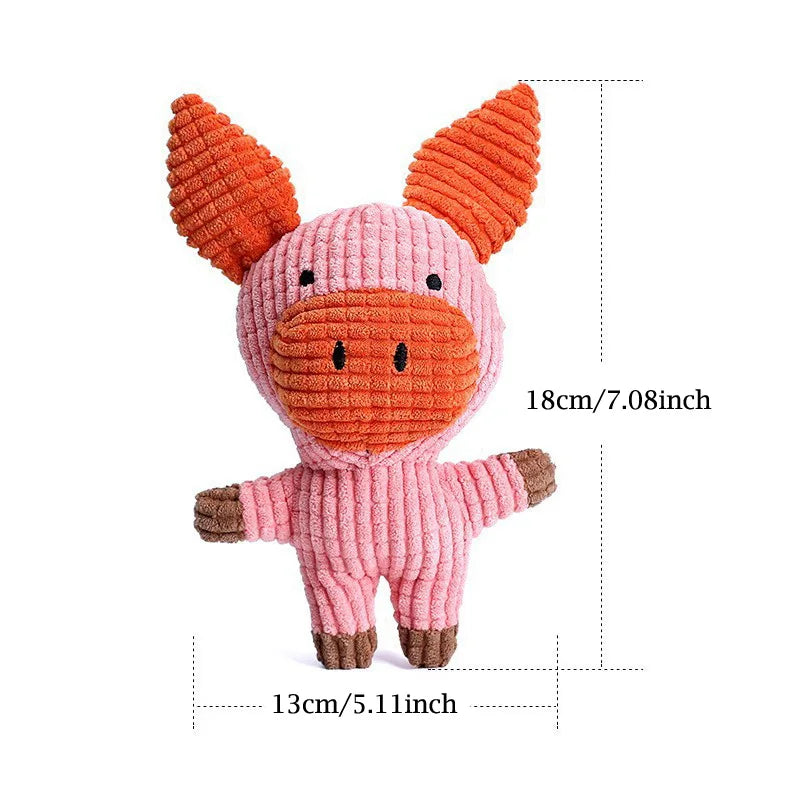Plush Dog Toy for Small Medium Pets Funny Interactive Squeaky Toys Cow/Pig Shape Stuffed Dog Chew Toy Supplies