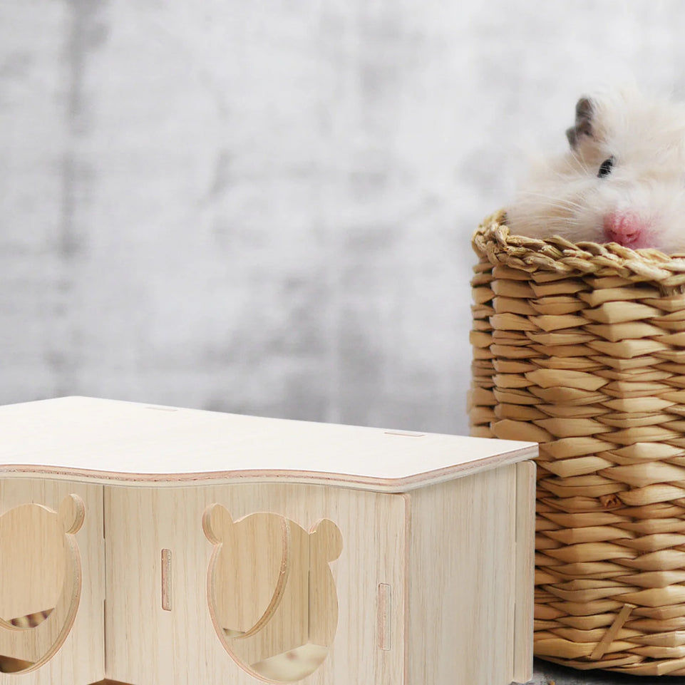 Wooden Multi Room Maze Toy Small Pet House Hamster Hideout Guinea Pig Habitat Cages Wooden Mouse Nest Small Animal Home
