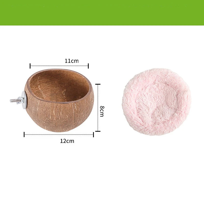 Hamster House Bite-resistant Natural Small Pet Coconut Cages Guinea-pig Hamster Hideout House Toy Wooden House Pet Supplies
