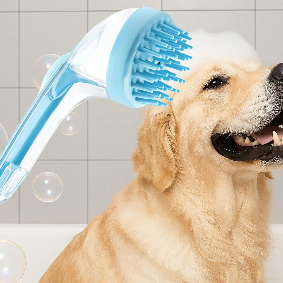 Pet cat and dog bath brush long handle massage care soft bath brush can fill liquid bath ball brush pet accessories dog cat tool
