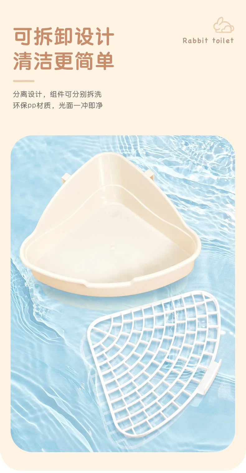 Pet Litter Box Rabbit Toilet Potty Plastic Corner Toilet Box for Ferret Hamster Dragon Cat Small Animals Trainer Pets Supplies