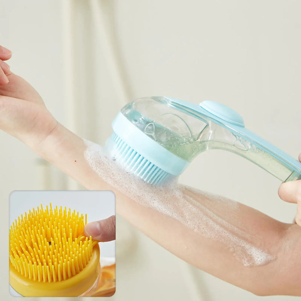 Pet cat and dog bath brush long handle massage care soft bath brush can fill liquid bath ball brush pet accessories dog cat tool
