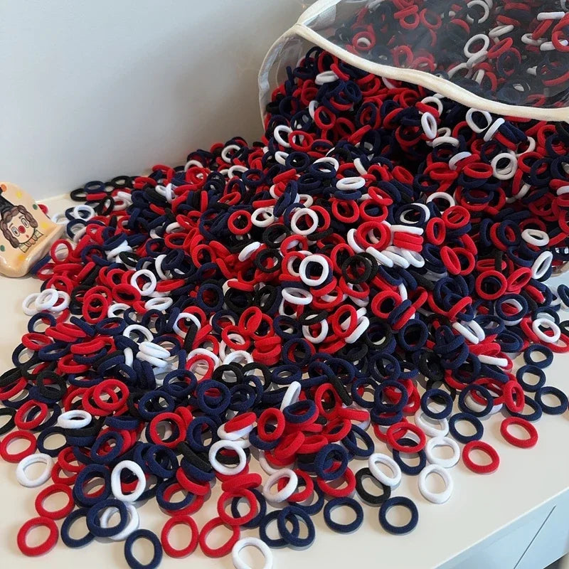 20/50/100Pcs Colorful Basic Nylon Ealstic Hair Ties for Girls Ponytail Hold Scrunchie Rubber Band Kid Fashion Hair Accessories