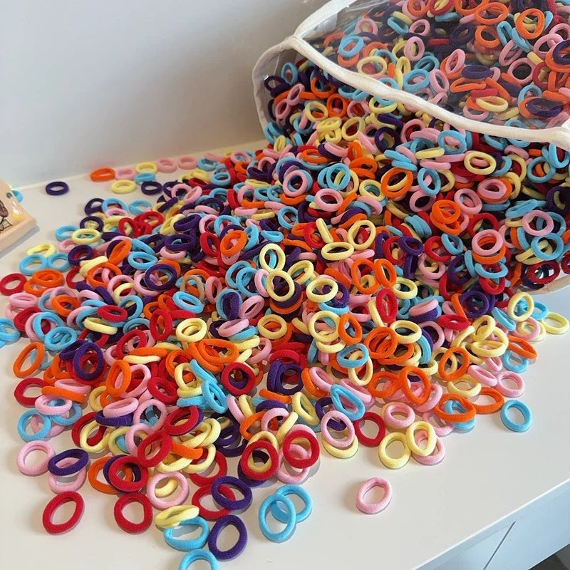 20/50/100Pcs Colorful Basic Nylon Ealstic Hair Ties for Girls Ponytail Hold Scrunchie Rubber Band Kid Fashion Hair Accessories