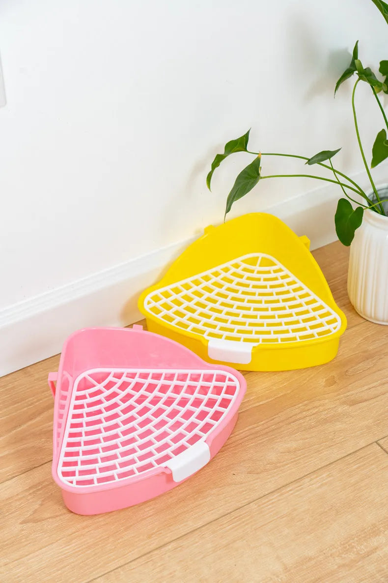 Pet Litter Box Rabbit Toilet Potty Plastic Corner Toilet Box for Ferret Hamster Dragon Cat Small Animals Trainer Pets Supplies