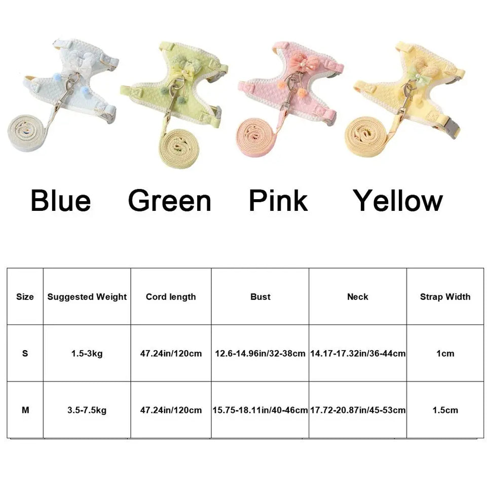 Breathable Pet Vest Harness Escape Proof Adjustable Dog Harness Vest Lightweight Anti breakaway Pet Leash Set Daily Use