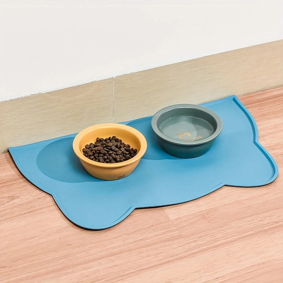 Pet Feeding Mat for Cats and Dogs with Nonspill Nonslip Waterproof Leakage Food Easy to Clean Silicone Placemats