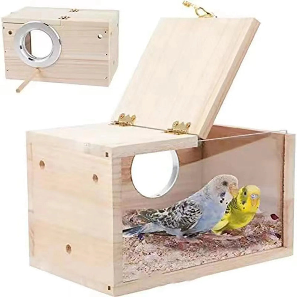 New Wood Bird House Birds Breeding Box Bird Parrot Breeding Decorative Cages Pet Accessories Home Balcony Decorative Bird House
