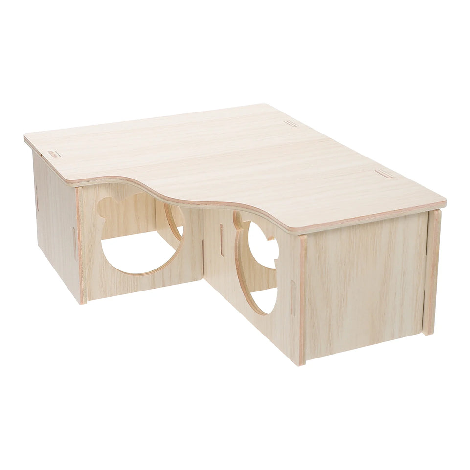 Wooden Multi Room Maze Toy Small Pet House Hamster Hideout Guinea Pig Habitat Cages Wooden Mouse Nest Small Animal Home