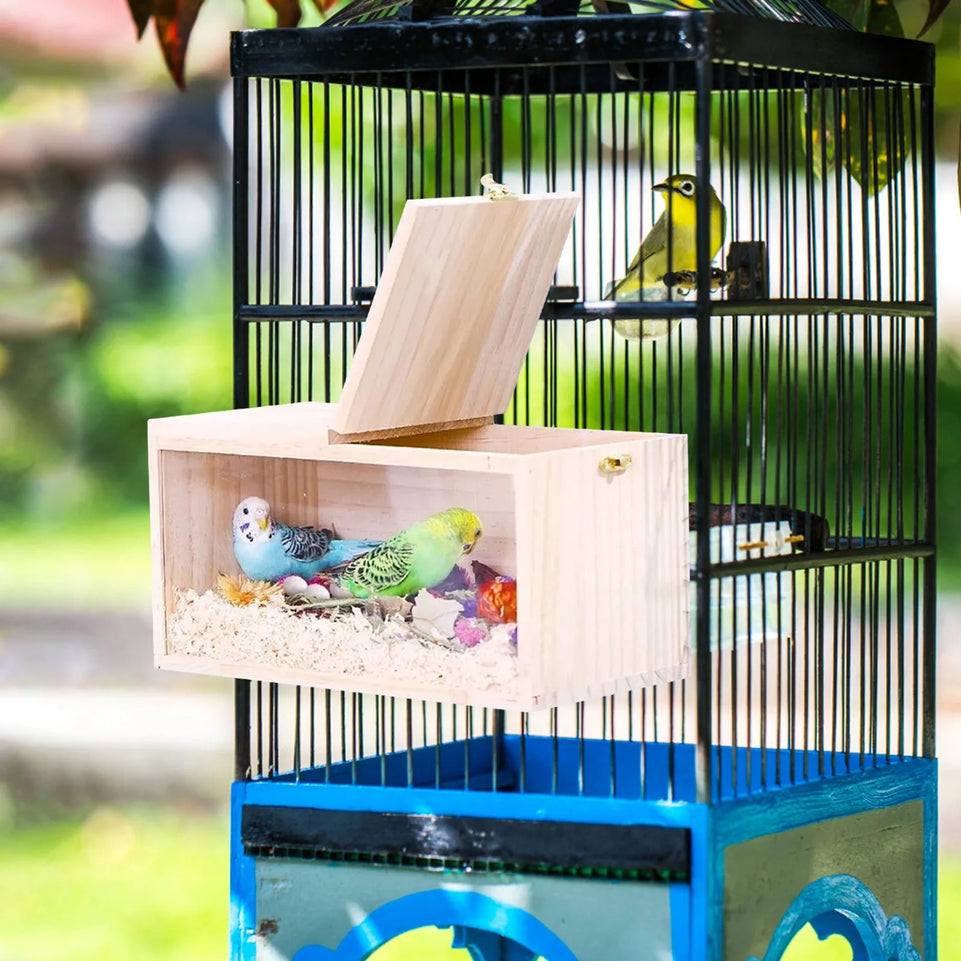 New Wood Bird House Birds Breeding Box Bird Parrot Breeding Decorative Cages Pet Accessories Home Balcony Decorative Bird House
