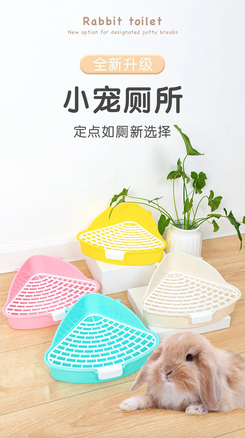 Pet Litter Box Rabbit Toilet Potty Plastic Corner Toilet Box for Ferret Hamster Dragon Cat Small Animals Trainer Pets Supplies