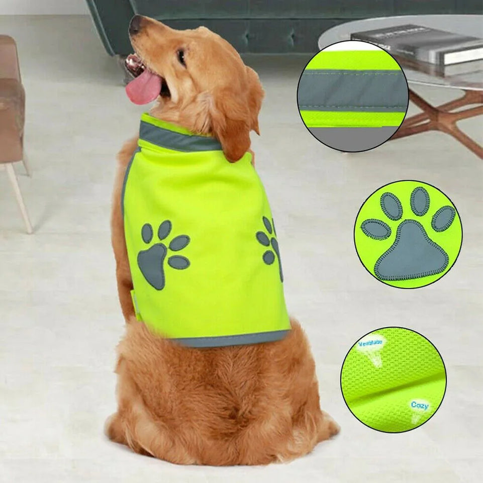 Pet Supplies Dog paw High Visibility Pet Hi Vis Coat Dog Jacket Pet Reflective Vest Pet Safety Vest