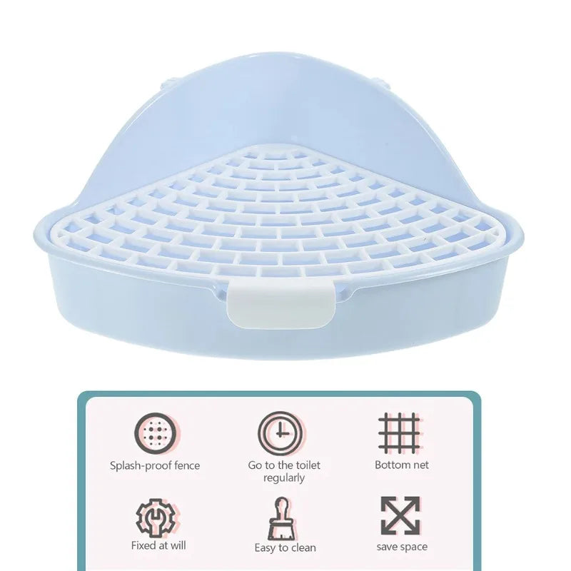 Pet Litter Box Rabbit Toilet Potty Plastic Corner Toilet Box for Ferret Hamster Dragon Cat Small Animals Trainer Pets Supplies
