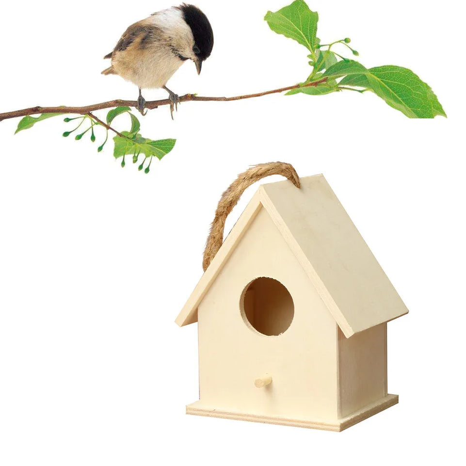 Wooden Mini Bird Cage Outdoor Hanging Birdhouse Box Garden Bird Cages Home Yard Decoration Bird Products Wooden Bird Parrot Nest