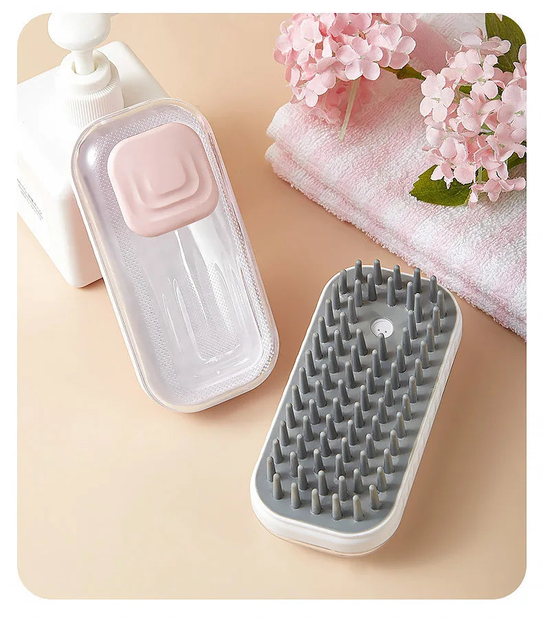 Pet Cleaning Brush Massage Bathing Brush With Shower Gel Box Convenient Foaming Bathing Brush Comfortable Cleaning Hair Removal
