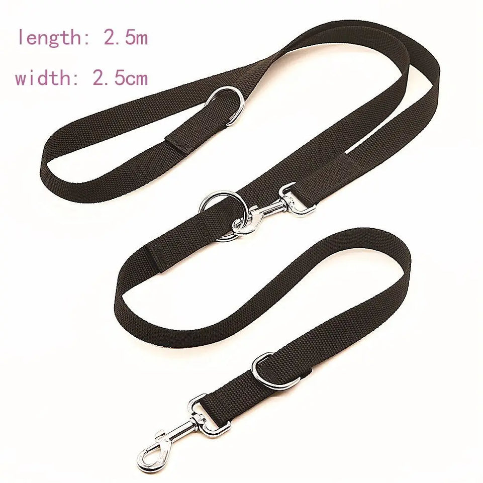 Outdoor Dog Leashes Dog Chain Control Dog Lead Leash Adjustable Training Double Ended 2.5M Police Style Safety Pet Dogs Walking