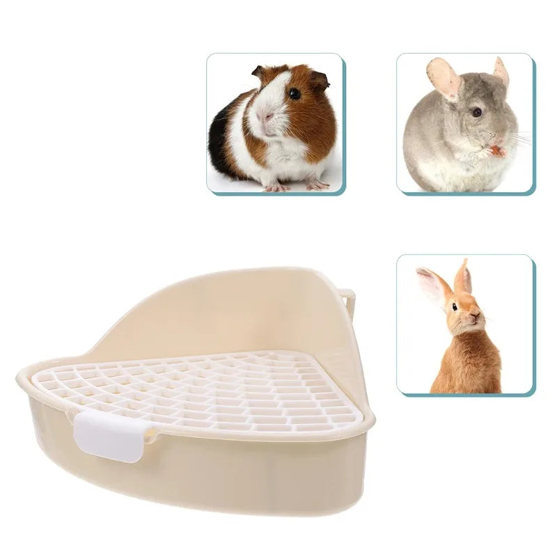 Pet Litter Box Rabbit Toilet Potty Plastic Corner Toilet Box for Ferret Hamster Dragon Cat Small Animals Trainer Pets Supplies