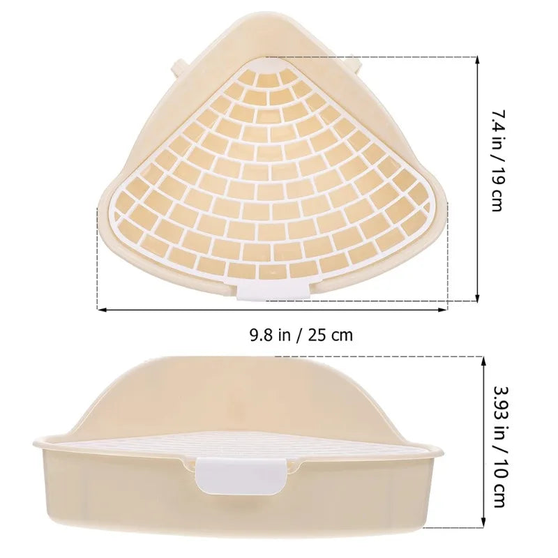 Pet Litter Box Rabbit Toilet Potty Plastic Corner Toilet Box for Ferret Hamster Dragon Cat Small Animals Trainer Pets Supplies