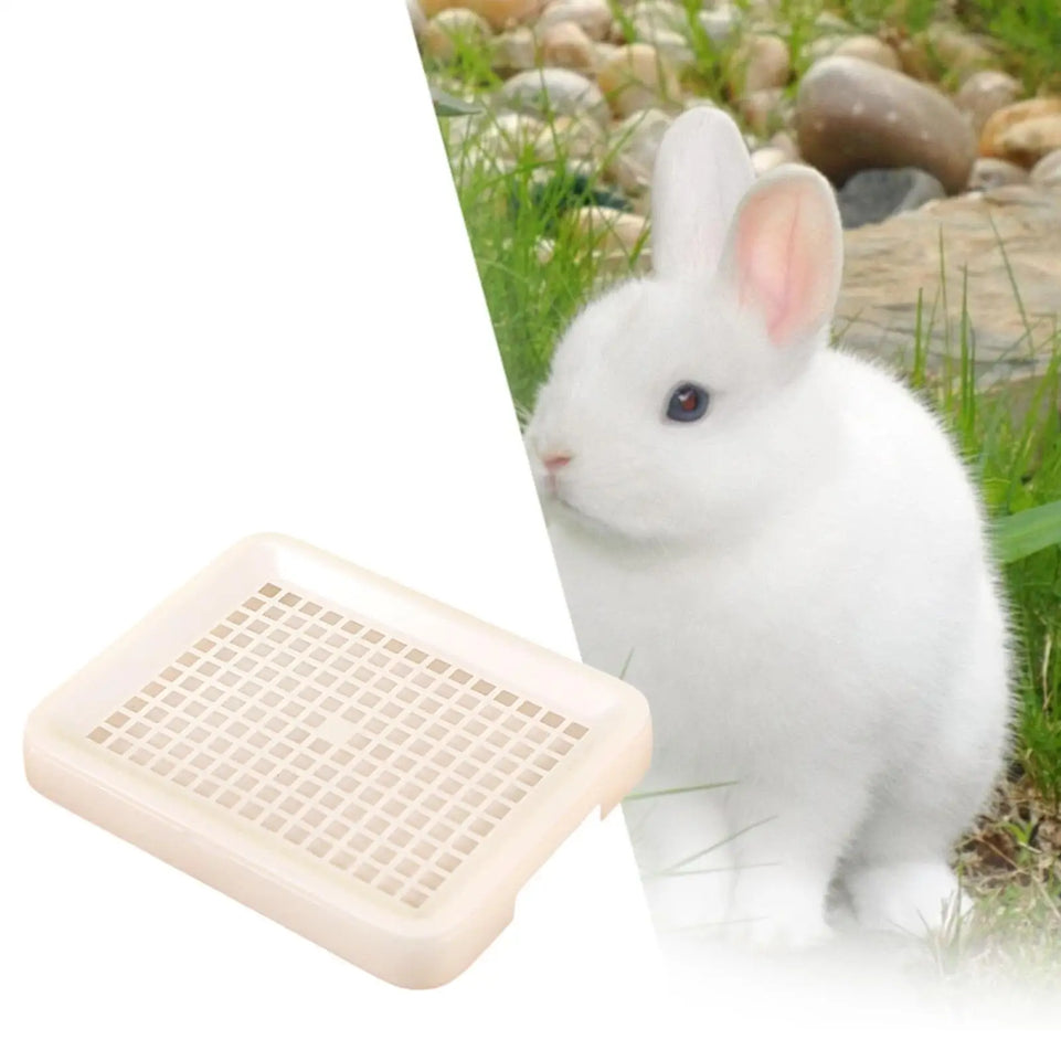 Rabbit Litter Box Removable Cage Potty Box Hollow Design Litter Pan for Pet Supplies Chinchillas Small Animals Rats Guinea Pigs