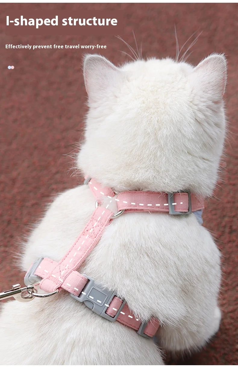Escape Proof Cat Harness with Leash Adjustable Soft Vest Pet Walking Set for Outdoor Kitty Safety No Pull Comfort Design