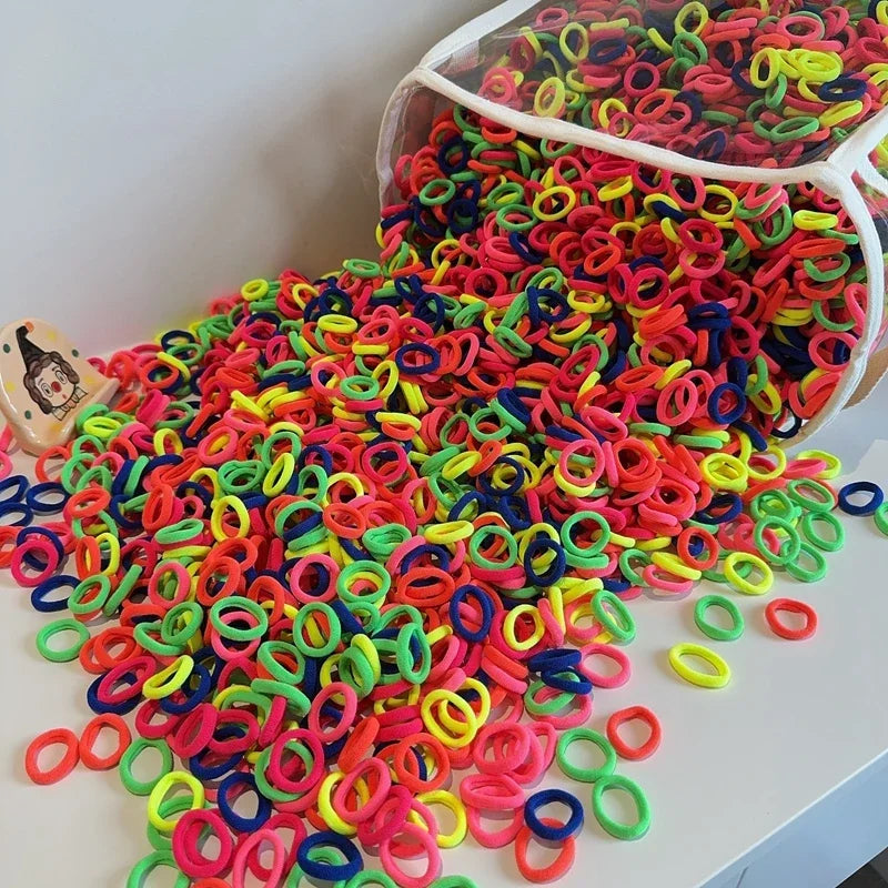 20/50/100Pcs Colorful Basic Nylon Ealstic Hair Ties for Girls Ponytail Hold Scrunchie Rubber Band Kid Fashion Hair Accessories