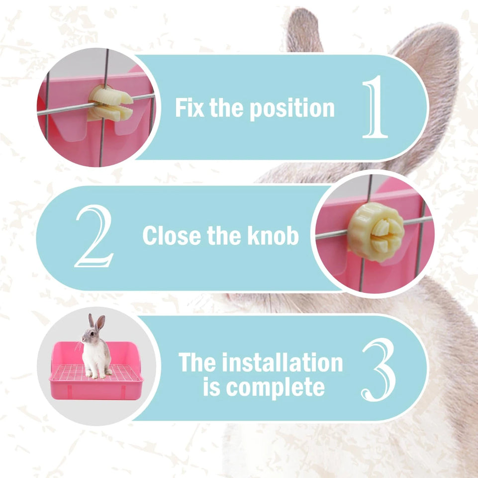 Rabbit Litter Box Corner Toilet Box Durable Animal Potty Trainer for Ferret Hamster Guinea Pig Small Animals Pet Supplies