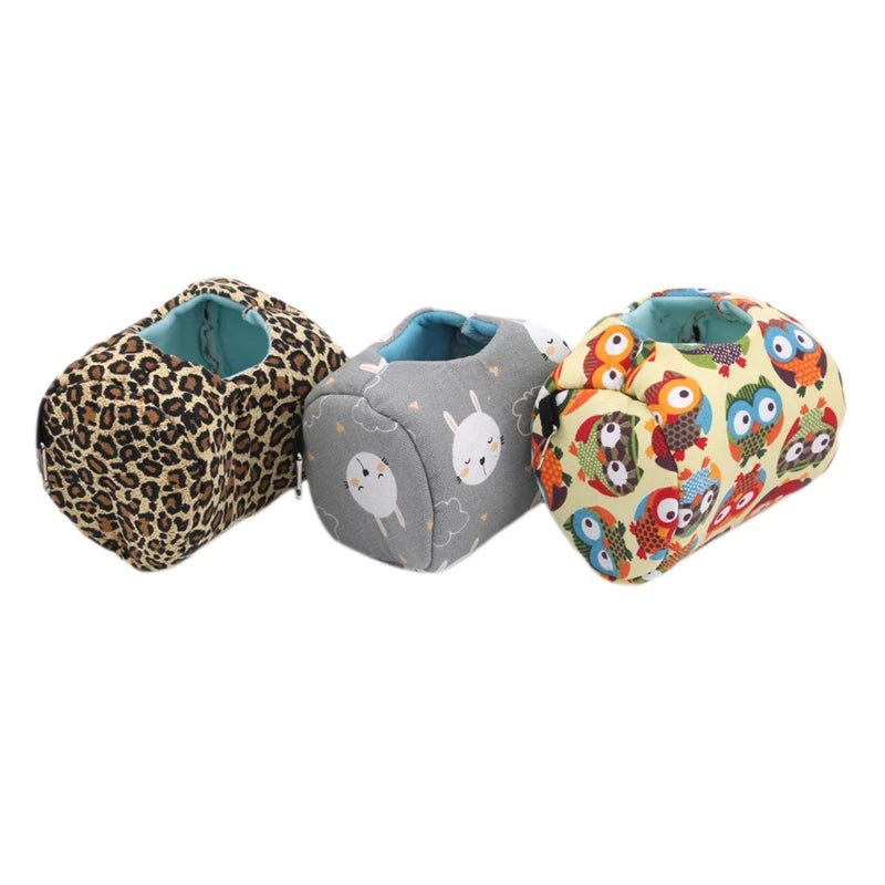 Hamster House Warm Soft Beds and Houses Rodent Cage Printed Hammock for Rats Canvas Guinea Pig Hanging Cage Small Animal