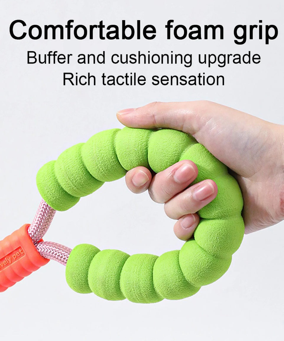 150cm Long Dog Leash with Foam Handle Cushioning Shock-Absorbing Elastic Alloy Buckle Durable Comfortable Rope for Walking