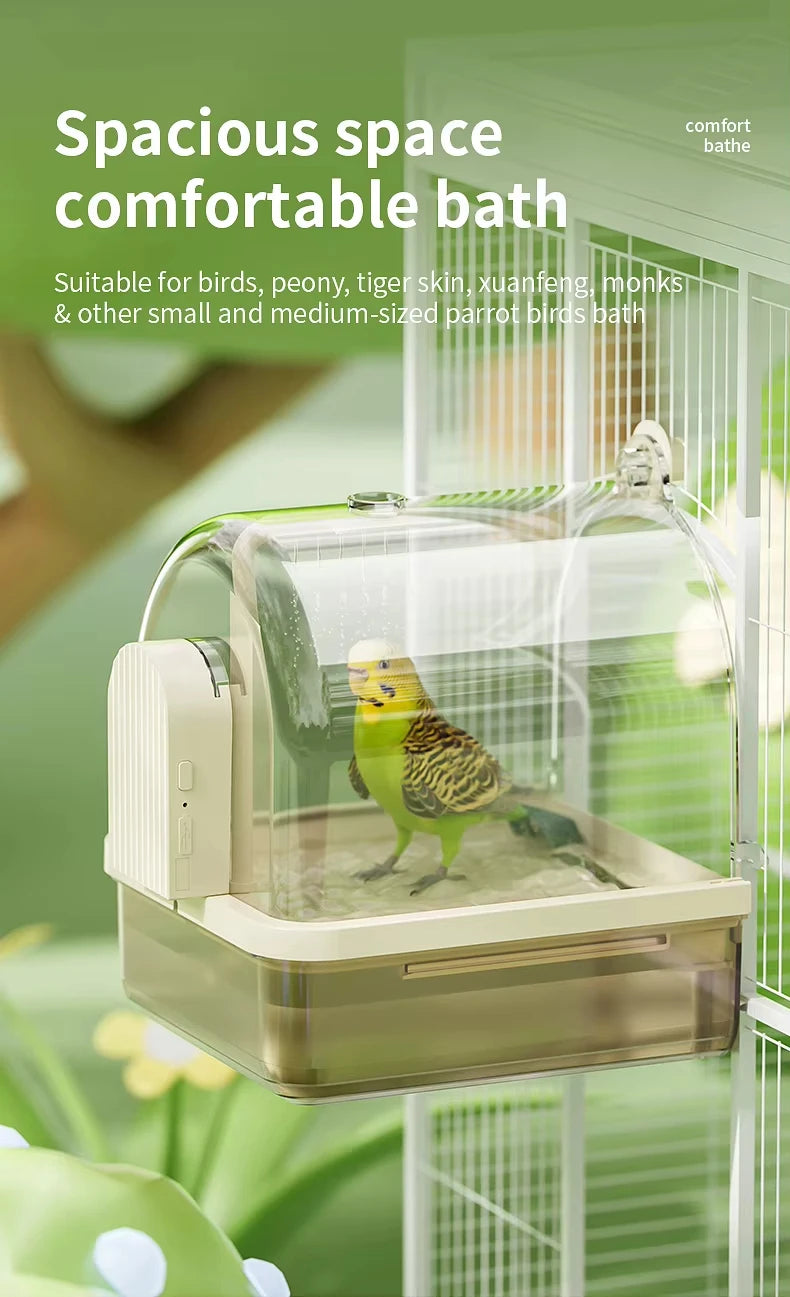 ‌Auto-Sensor Pet Bath: Electric/Sensor Models, IPX8 Pump, Large Tank, Easy-Clean. Ideal for Parrots, Lovebirds & Small Pets