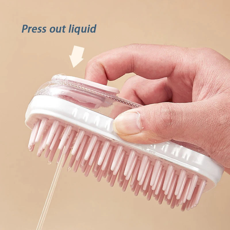 Pet Cleaning Brush Massage Bathing Brush With Shower Gel Box Convenient Foaming Bathing Brush Comfortable Cleaning Hair Removal