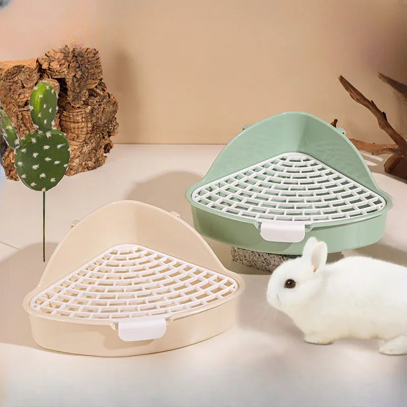 Pet Litter Box Rabbit Toilet Potty Plastic Corner Toilet Box for Ferret Hamster Dragon Cat Small Animals Trainer Pets Supplies