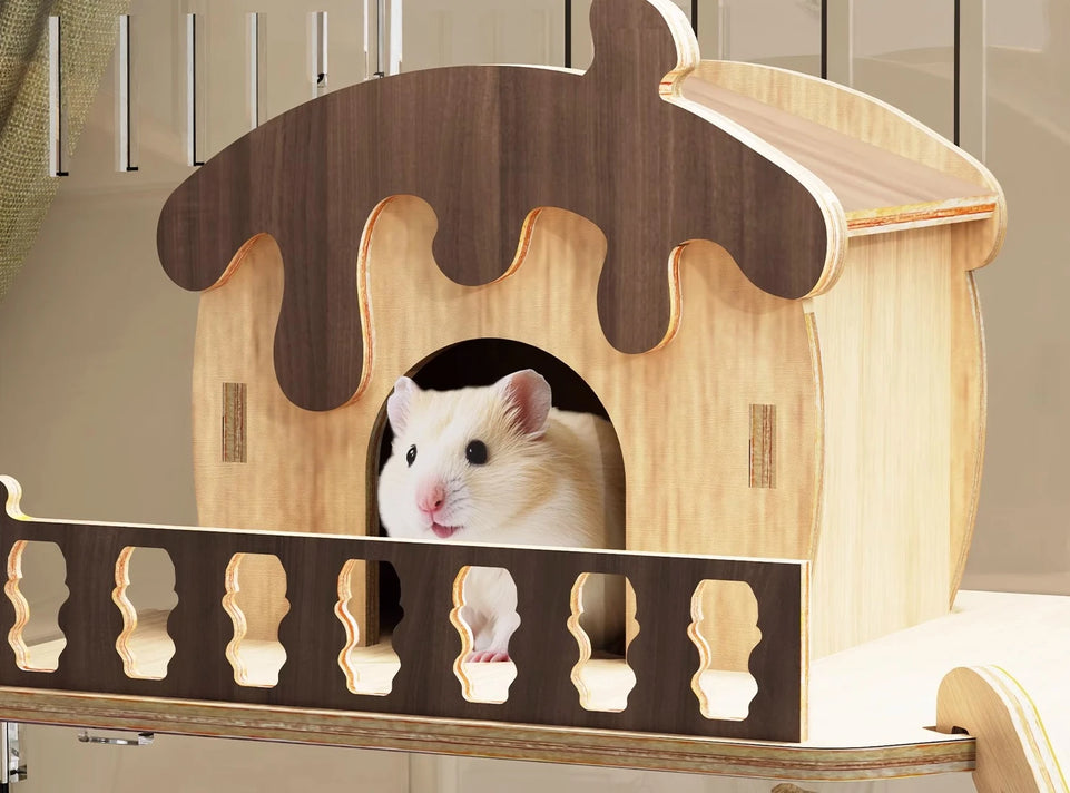 Hamster Cage, Oversized Luxury Villa, Acrylic Transparent Box, Golden Bear, Large Space, Special Anti-prison Break Big House
