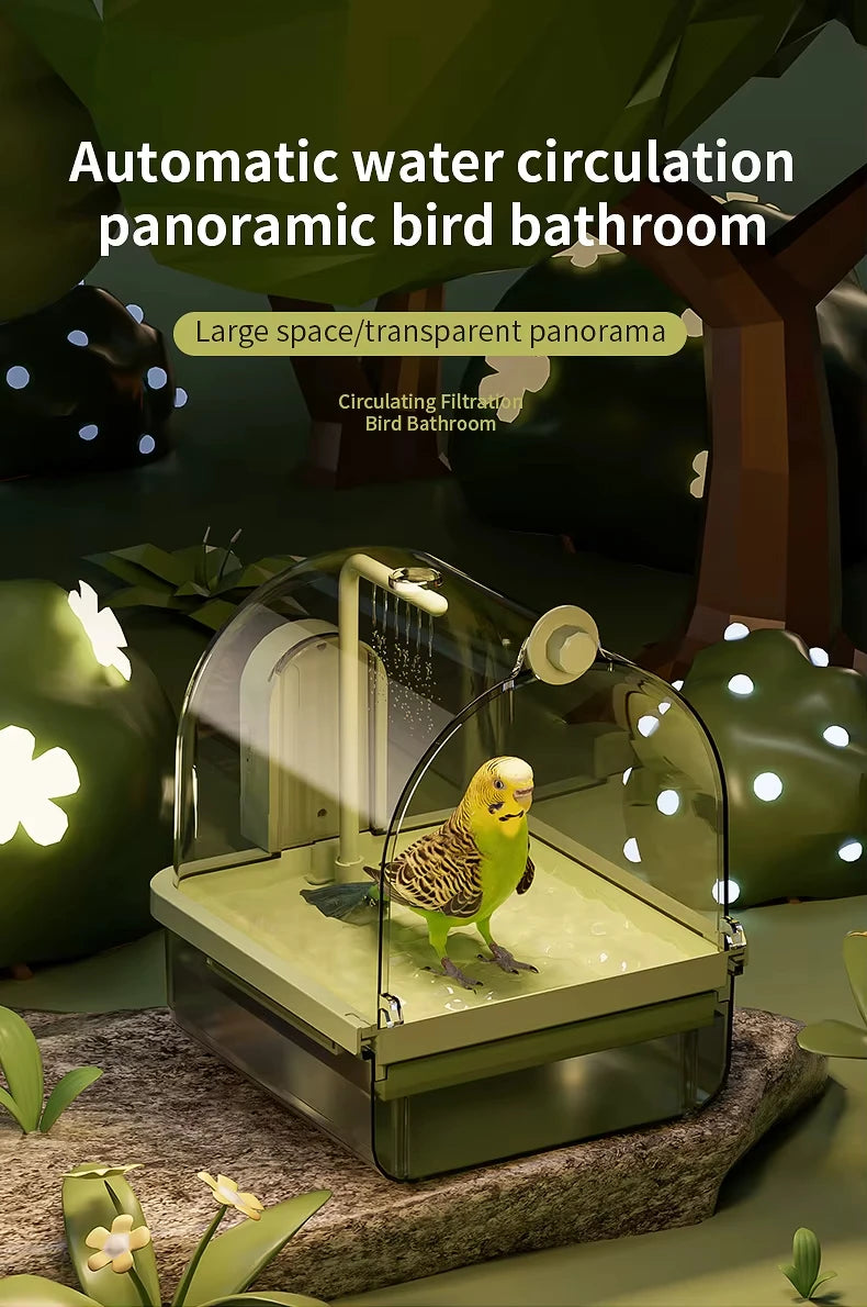 ‌Auto-Sensor Pet Bath: Electric/Sensor Models, IPX8 Pump, Large Tank, Easy-Clean. Ideal for Parrots, Lovebirds & Small Pets