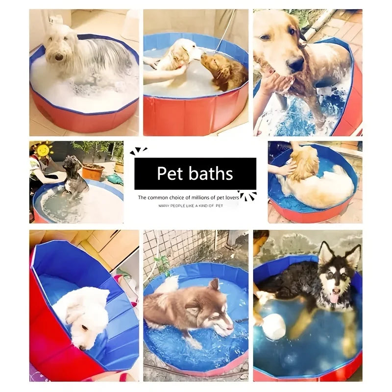 Dog Bathtub Blue Pet Bath Tub for Indoor and Outdoor Use,Suitable for All Dog Breeds,Easy To Clean,Sturdy Edges