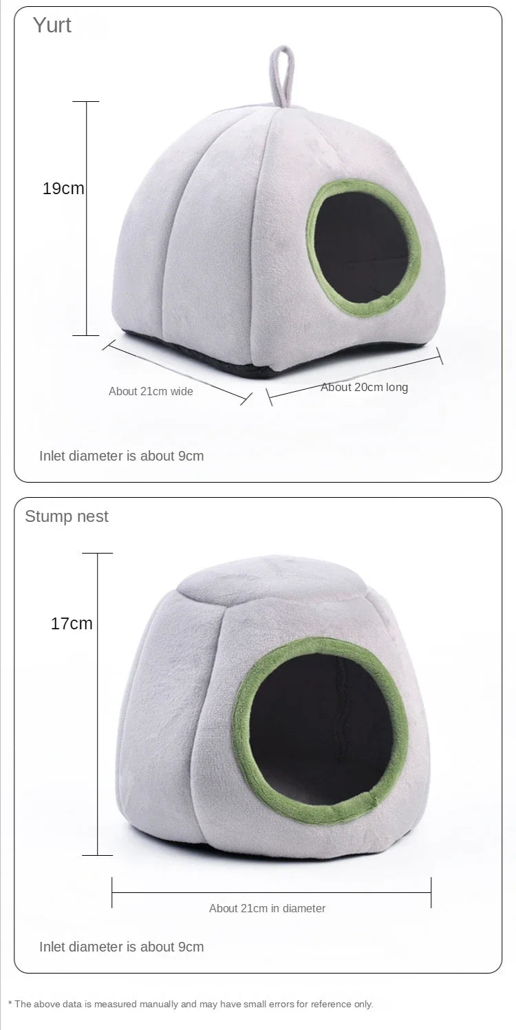 Hamster House Guinea Pig Cage Hamster Cotton House Small Animal Nest Winter Warm Pet Bed For Rodent/Guinea Pig/Rat/Hedgehog