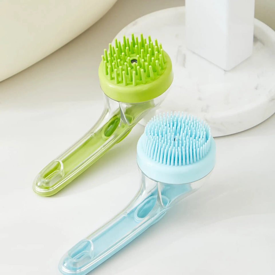 Pet cat and dog bath brush long handle massage care soft bath brush can fill liquid bath ball brush pet accessories dog cat tool