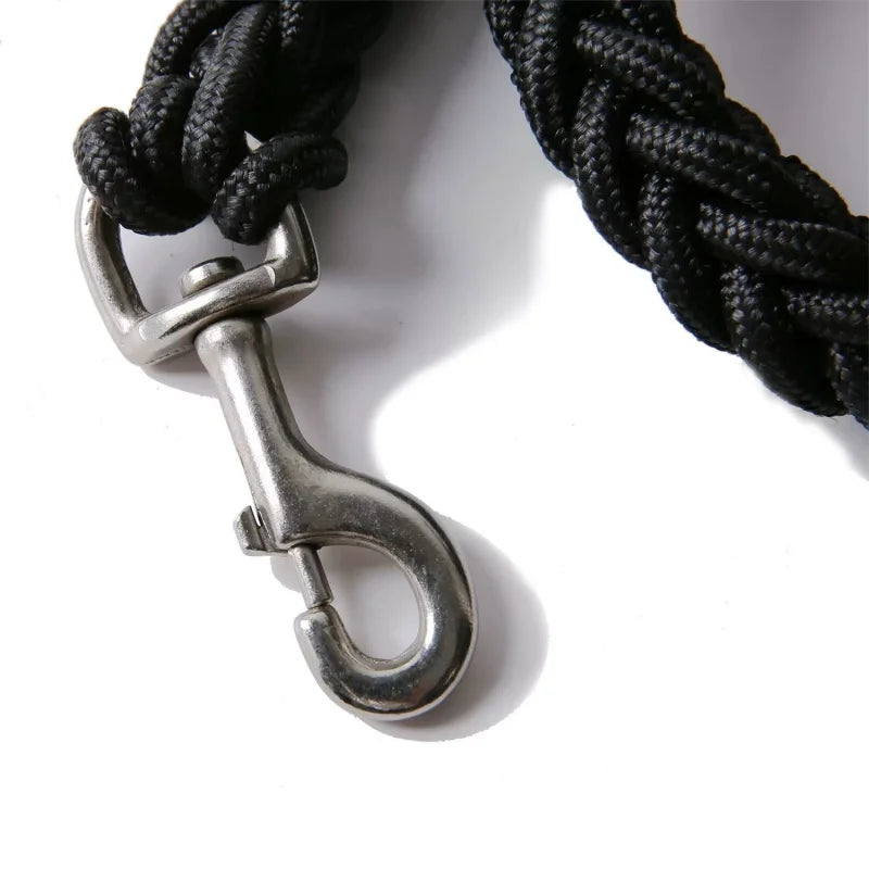Large Dog Leash Nylon Braided Traction Rope Pet Walking Thick Hand Rope For Bulldog Rottweiler Hound Dogs Accessories