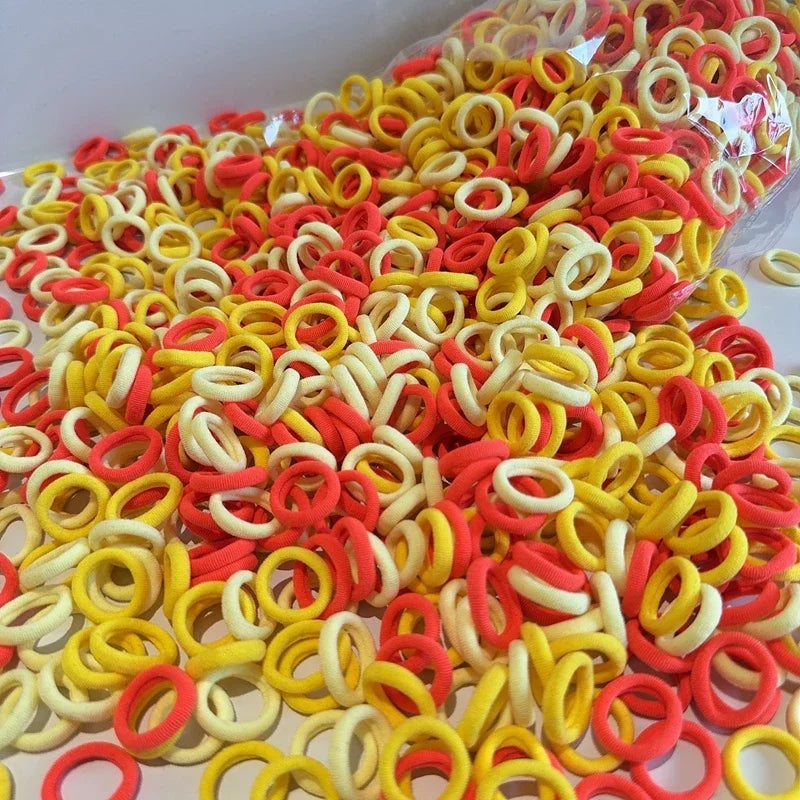 20/50/100Pcs Colorful Basic Nylon Ealstic Hair Ties for Girls Ponytail Hold Scrunchie Rubber Band Kid Fashion Hair Accessories