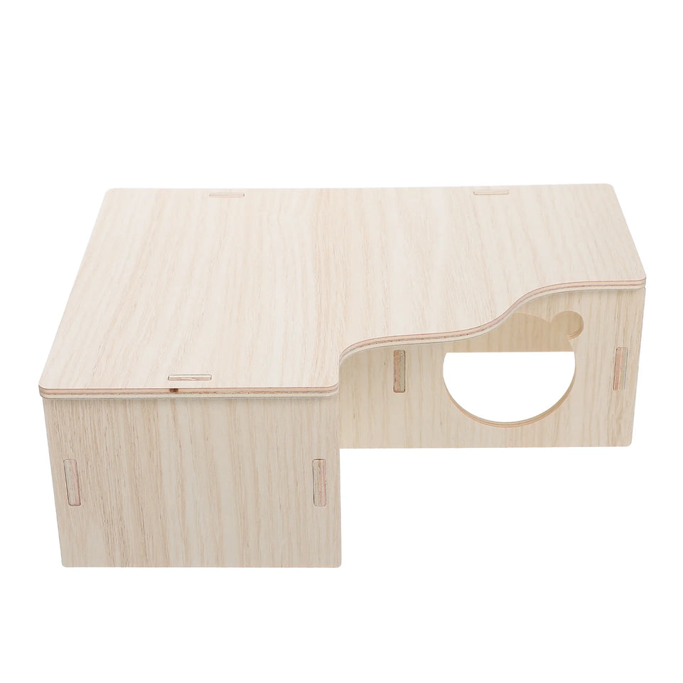 Wooden Multi Room Maze Toy Small Pet House Hamster Hideout Guinea Pig Habitat Cages Wooden Mouse Nest Small Animal Home