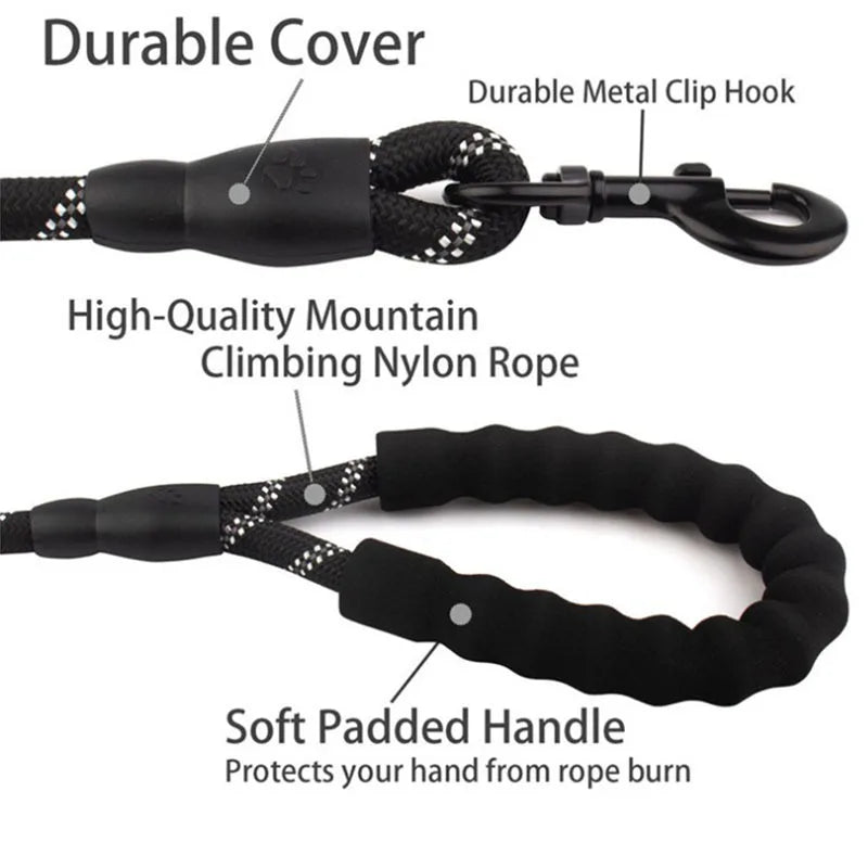 150/200/300CM Strong Leashes for Dogs Soft Handle Dog Leash Reinforced Leash for Small Medium Large Dogs Big Dog Supplies