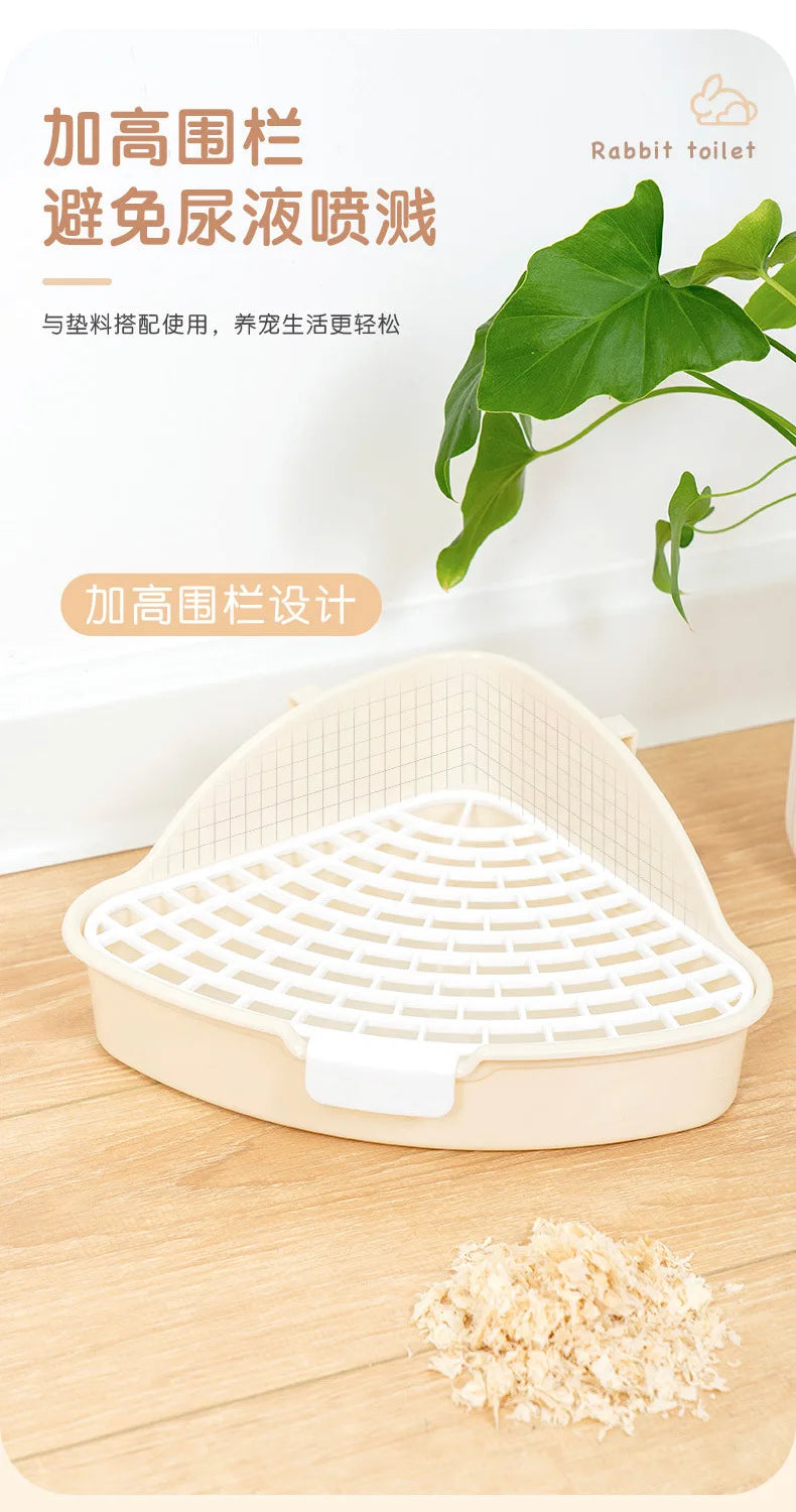 Pet Litter Box Rabbit Toilet Potty Plastic Corner Toilet Box for Ferret Hamster Dragon Cat Small Animals Trainer Pets Supplies